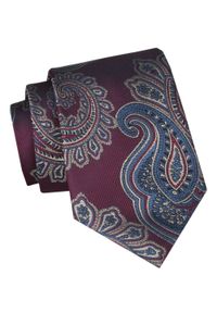 Chattier - Klasyczny, Szeroki Krawat Męski CHATTIER - Bordowy, Duży Wzór Orientalny. Kolor: czerwony. Materiał: tkanina. Styl: klasyczny #1