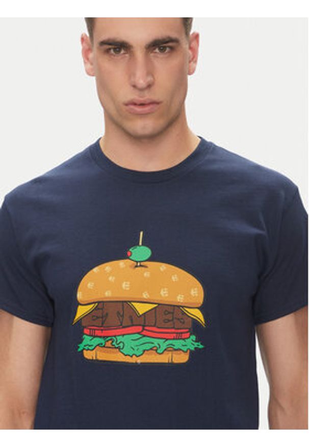 Etnies T-Shirt Burger 4130004128 Granatowy Regular Fit. Kolor: niebieski. Materiał: bawełna