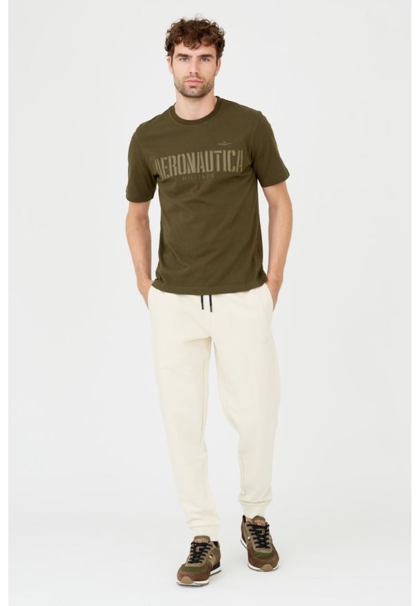 Aeronautica Militare - AERONAUTICA MILITARE Zielony bawełniany męski t-shirt, Rozmiar XL. Kolor: zielony. Materiał: bawełna