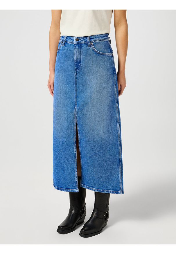 Wrangler - DAMSKA SPÓDNICA WRANGLER DENIM MAXI SKIRT ONCE LOVED 112356425. Materiał: denim