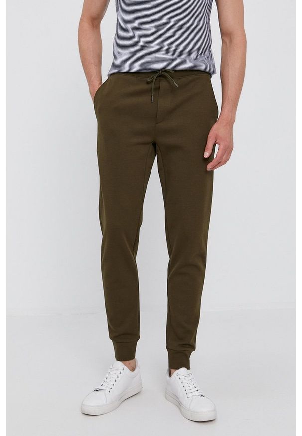 Polo Ralph Lauren Spodnie 710652314004 męskie kolor zielony gładkie. Kolor: zielony. Wzór: gładki
