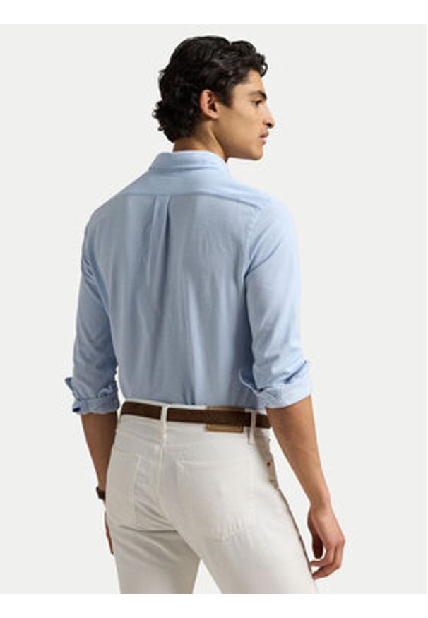 Polo Ralph Lauren Koszula 710932545013 Błękitny Slim Fit. Typ kołnierza: polo. Kolor: niebieski. Materiał: bawełna