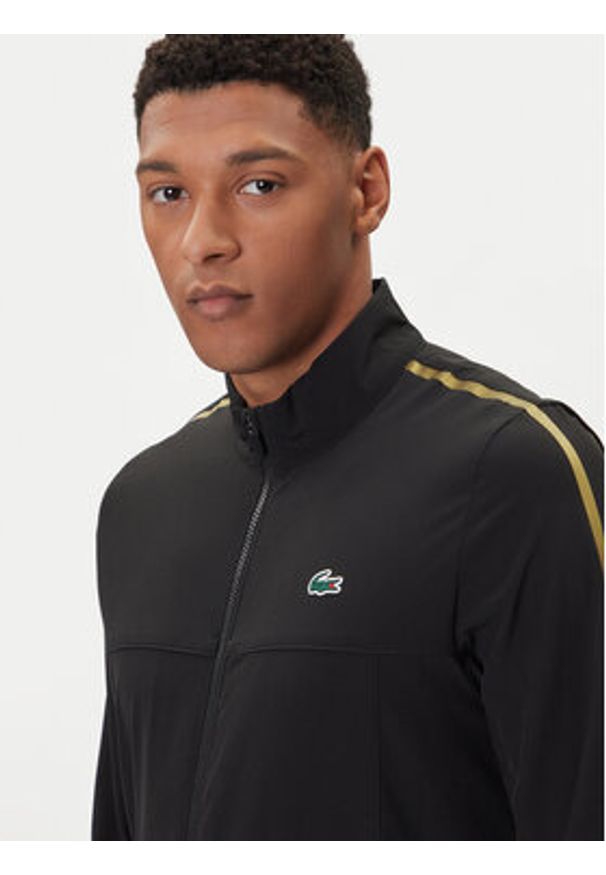 Lacoste Dres WH4752 Czarny Regular Fit. Kolor: czarny. Materiał: syntetyk