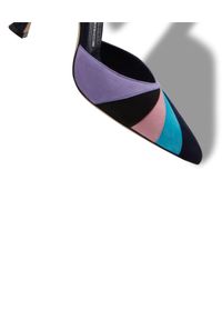 MANOLO BLAHNIK - Kolorowe szpilki Anulino 10,5 cm. Zapięcie: pasek. Kolor: czarny. Wzór: kolorowy. Obcas: na szpilce. Wysokość obcasa: średni #11