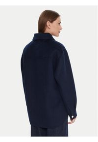 TOMMY HILFIGER - Tommy Hilfiger Płaszcz wełniany WW0WW46558 Granatowy Relaxed Fit. Kolor: niebieski. Materiał: syntetyk #4