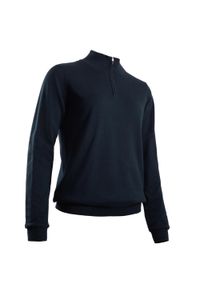 INESIS - Sweter do golfa wiatroszczelny MW500 damski. Typ kołnierza: golf. Kolor: niebieski, wielokolorowy, turkusowy, zielony. Materiał: materiał, bawełna, poliester #1