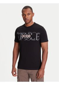 Guess T-Shirt M5YI14 I3Z14 Czarny Regular Fit. Kolor: czarny. Materiał: bawełna