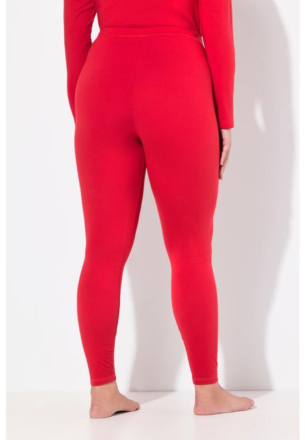 ULLA POPKEN - Damskie Narciarskie legginsy funkcyjne szybkoschnące bardzo ciepłe. Kolekcja: plus size. Kolor: czerwony. Materiał: elastan, poliester, materiał. Sezon: zima. Sport: narciarstwo