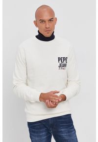 Pepe Jeans Bluza męska kolor biały gładka. Okazja: na co dzień. Kolor: biały. Wzór: gładki. Styl: casual #2