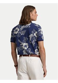 Polo Ralph Lauren Polo 710956684001 Granatowy Custom Slim Fit. Typ kołnierza: polo. Kolor: niebieski. Materiał: bawełna #5