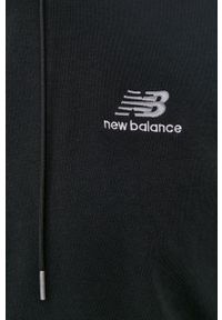 New Balance - Bluza. Kolor: czarny. Materiał: dzianina. Wzór: gładki #3