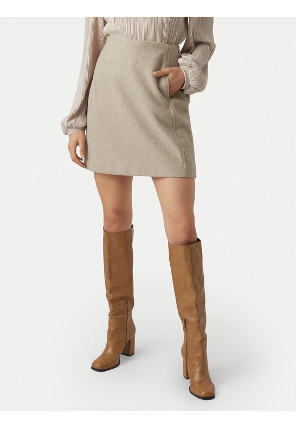 Vero Moda Spódnica ołówkowa Fortuneallison 10253954 Beżowy Slim Fit. Kolor: beżowy. Materiał: syntetyk