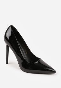 Born2be - Czarne Szpilki VICES z Lakierowanym Efektem Jestiva. Okazja: na co dzień. Kolor: czarny. Materiał: lakier. Obcas: na szpilce. Styl: casual, elegancki, klasyczny. Wysokość obcasa: wysoki #8