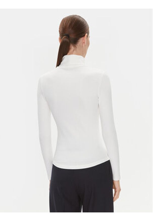 TOMMY HILFIGER - Tommy Hilfiger Golf 5x2 WW0WW39826 Écru Slim Fit. Typ kołnierza: golf. Kolor: kremowy. Materiał: wiskoza