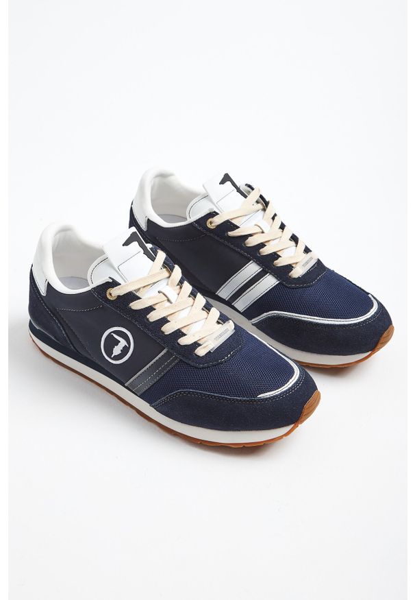 Trussardi Jeans - SNEAKERSY TRUSSARDI. Nosek buta: okrągły. Zapięcie: sznurówki. Materiał: materiał