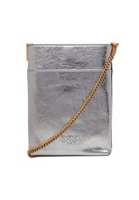 Pinko - PINKO Torebka Flat Satchel AI 25-26 PCPL 105352 A2OT Srebrny. Kolor: srebrny. Materiał: skórzane #5