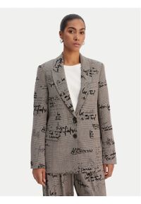 Desigual Marynarka 26SWEW03 Brązowy Regular Fit. Kolor: brązowy. Materiał: wiskoza, syntetyk #1