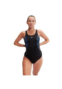 Strój Kąpielowy Speedo Placement Muscleback – Czarno-Niebieski – Rozmiar 30. Kolor: czarny, niebieski, wielokolorowy