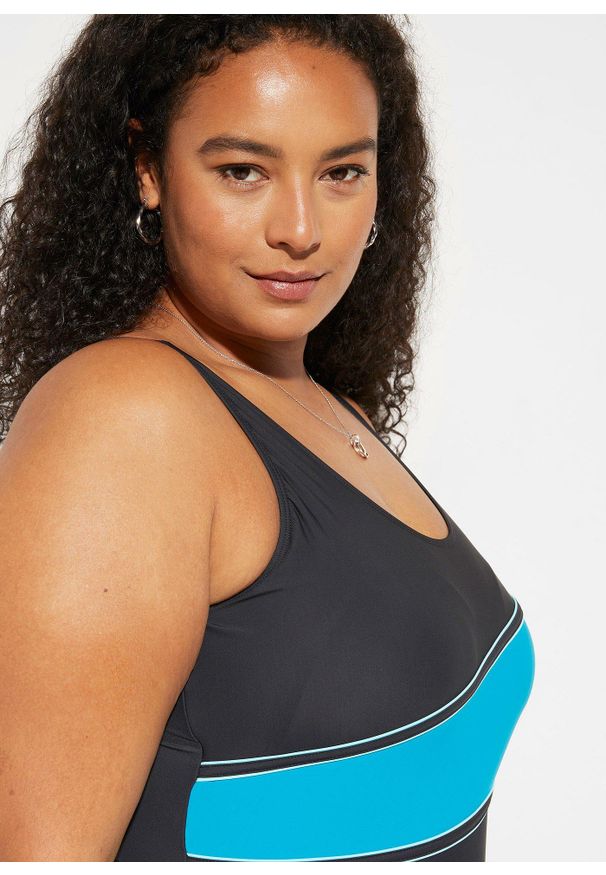 bonprix - Kostium kąpielowy shape, silny stopień modelowania sylwetki. Kolor: czarny. Materiał: materiał