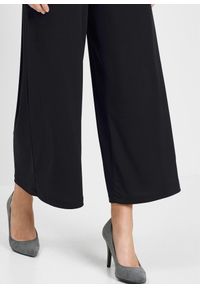 bonprix - Spodnie culotte z dżerseju. Kolor: czarny. Materiał: jersey. Styl: elegancki