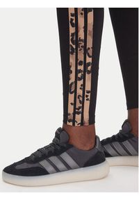Adidas - adidas Legginsy Animal Print 3-Stripes JM1864 Czarny Slim Fit. Kolor: czarny. Materiał: bawełna. Wzór: nadruk