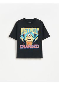 Reserved - T-shirt Minionki - czarny. Kolor: czarny. Materiał: bawełna, dzianina. Wzór: motyw z bajki #1