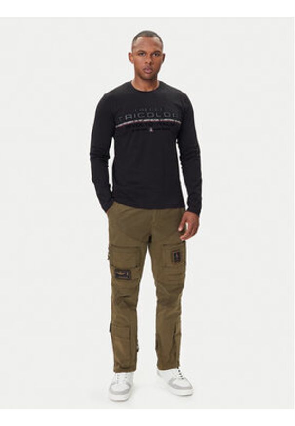 Aeronautica Militare Longsleeve 252TS2474UJ00641 Czarny Regular Fit. Kolor: czarny. Materiał: bawełna. Długość rękawa: długi rękaw