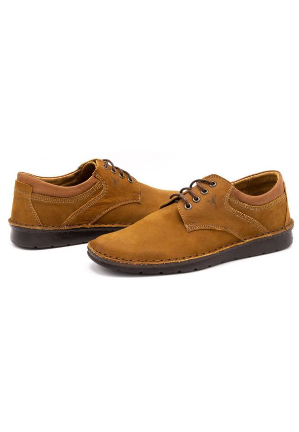 Olivier Buty męskie skórzane casual 7095 rude wielokolorowe pomarańczowe. Okazja: na co dzień. Kolor: pomarańczowy, wielokolorowy. Materiał: skóra. Styl: casual