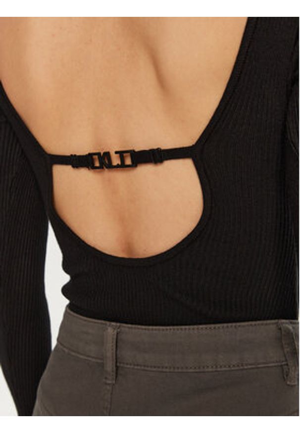 Karl Lagerfeld Jeans Body A1W18024 Czarny Slim Fit. Kolor: czarny. Materiał: syntetyk