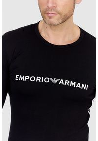 Emporio Armani - EMPORIO ARMANI Czarny longsleeve męski z lampasami, Rozmiar S. Kolor: czarny. Materiał: prążkowany. Długość rękawa: długi rękaw #3