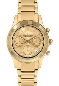 Zegarek Jacques Lemans Zegarek damski Jacques Lemans 1-2151H CYRKONIE złoty. Kolor: złoty #1