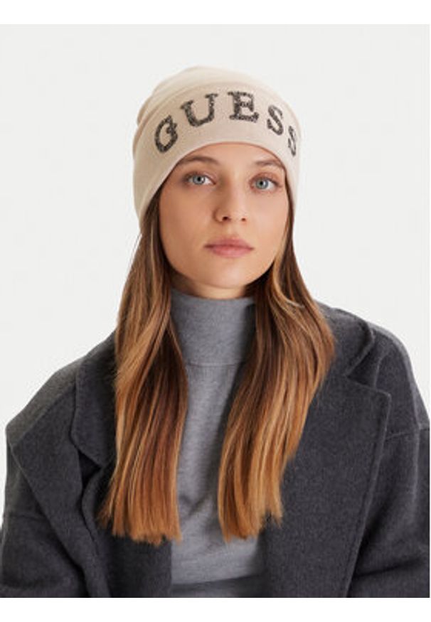 Guess Czapka AW5398 POL01 Beżowy. Kolor: beżowy. Materiał: wiskoza, materiał