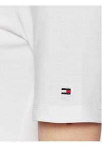 TOMMY HILFIGER - Tommy Hilfiger Polo Logo WW0WW37628 Biały Slim Fit. Typ kołnierza: polo. Kolor: biały. Materiał: bawełna #4