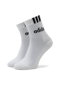 Adidas - adidas Skarpety długie 3-Stripes Linear Half-Crew Cushioned Socks 3 Pairs HT3437 Biały. Kolor: biały. Materiał: bawełna