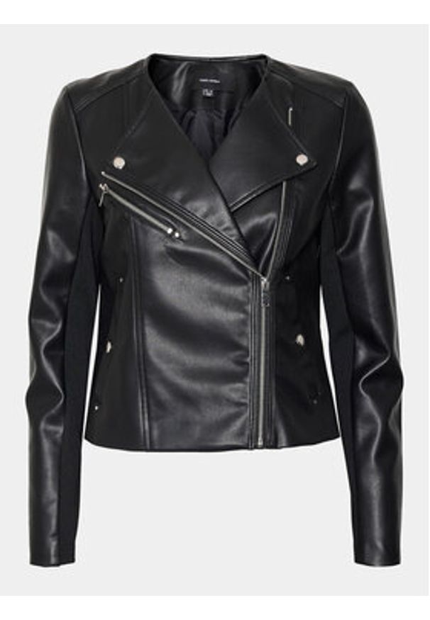 Vero Moda Kurtka z imitacji skóry Riley 10302441 Czarny Slim Fit. Kolor: czarny. Materiał: skóra