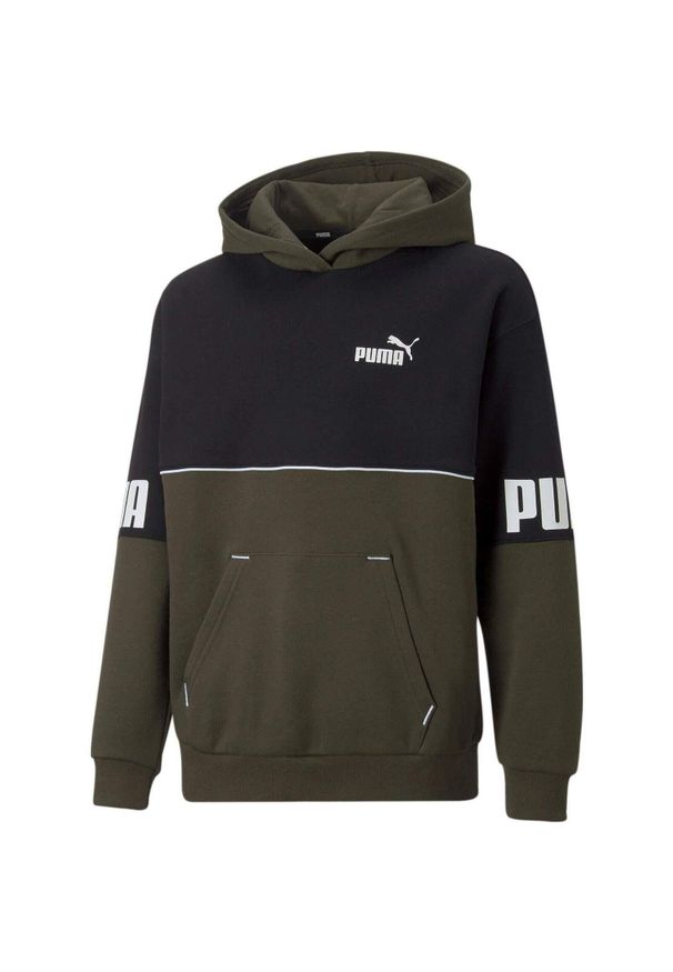 Bluza z kapturem Puma Power Colorblock Hoodie, Dzieci. Typ kołnierza: kaptur. Kolor: czarny. Materiał: materiał, syntetyk