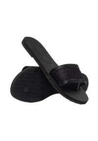 Havaianas klapki YOU ANGRA GLITTER damskie kolor czarny 4148294.0090. Kolor: czarny. Materiał: syntetyk, materiał, guma #4