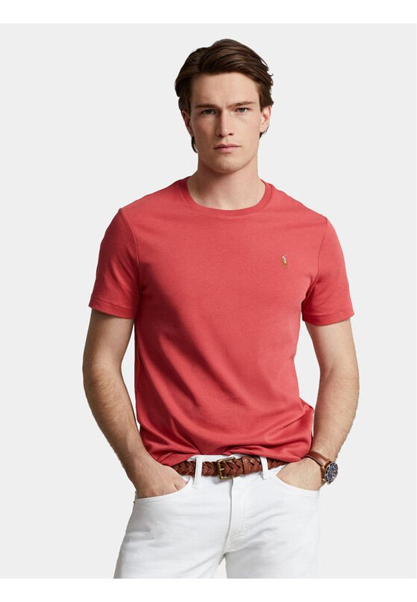 Polo Ralph Lauren T-Shirt 710740727075 Czerwony Slim Fit. Typ kołnierza: polo. Kolor: czerwony. Materiał: bawełna