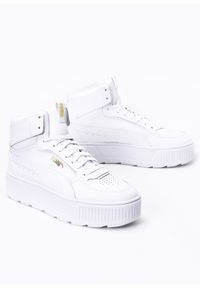 Puma - Sneakersy damskie białe PUMA KARMEN REBELLE MID. Okazja: do pracy, na co dzień, na spacer. Kolor: biały. Sport: turystyka piesza