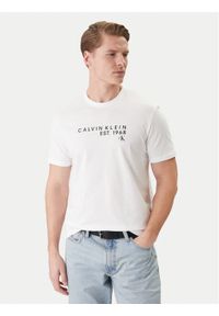 Calvin Klein Jeans T-Shirt LV04RF800G Biały Classic Fit. Kolor: biały. Materiał: bawełna #1
