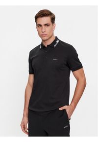 BOSS - Boss Polo Paule 50506180 Czarny Slim Fit. Typ kołnierza: polo. Kolor: czarny. Materiał: bawełna