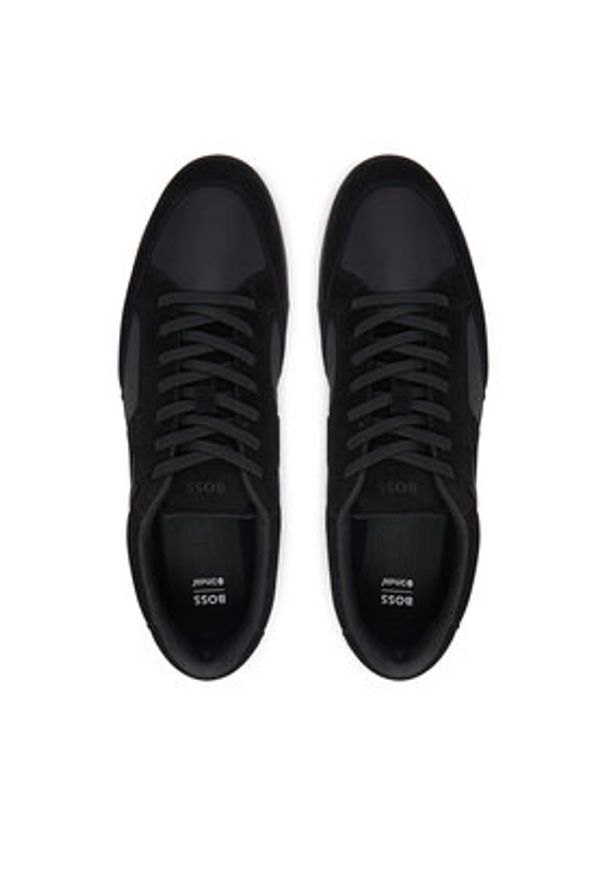 BOSS Sneakersy Nitan 50557883 Czarny. Kolor: czarny. Materiał: skóra, zamsz