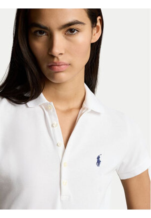 Polo Ralph Lauren Polo 211870245001 Biały Slim Fit. Typ kołnierza: polo. Kolor: biały. Materiał: bawełna