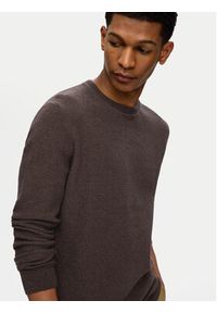 Selected Homme Sweter 16094385 Brązowy Regular Fit. Kolor: brązowy. Materiał: bawełna