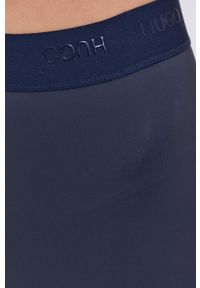 Hugo Szorty damskie kolor granatowy gładkie high waist. Stan: podwyższony. Kolor: niebieski. Materiał: materiał, dzianina. Wzór: gładki #3