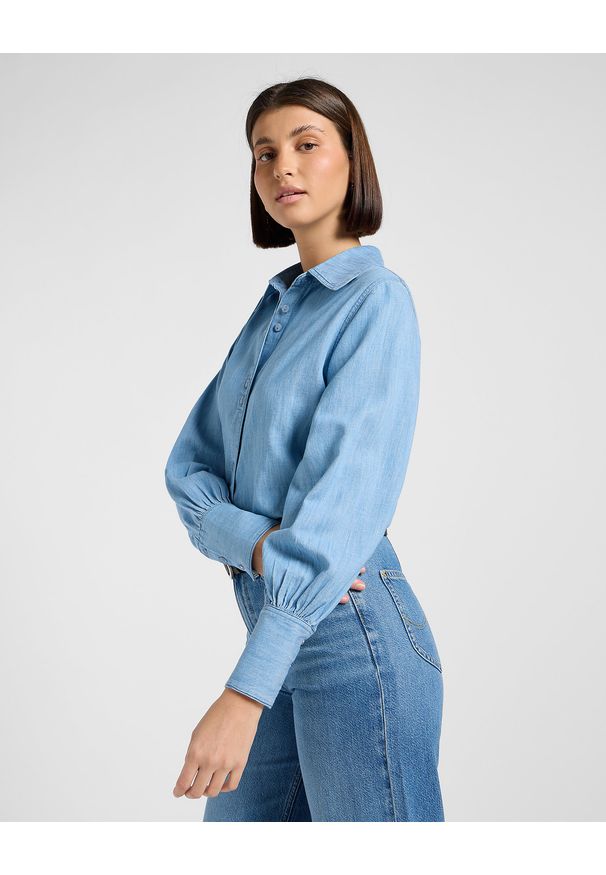 Lee - DAMSKA KOSZULA JEANSOWA LEE BALLOON SLEEVE SHIRT NEVER AGES 112370985. Materiał: jeans