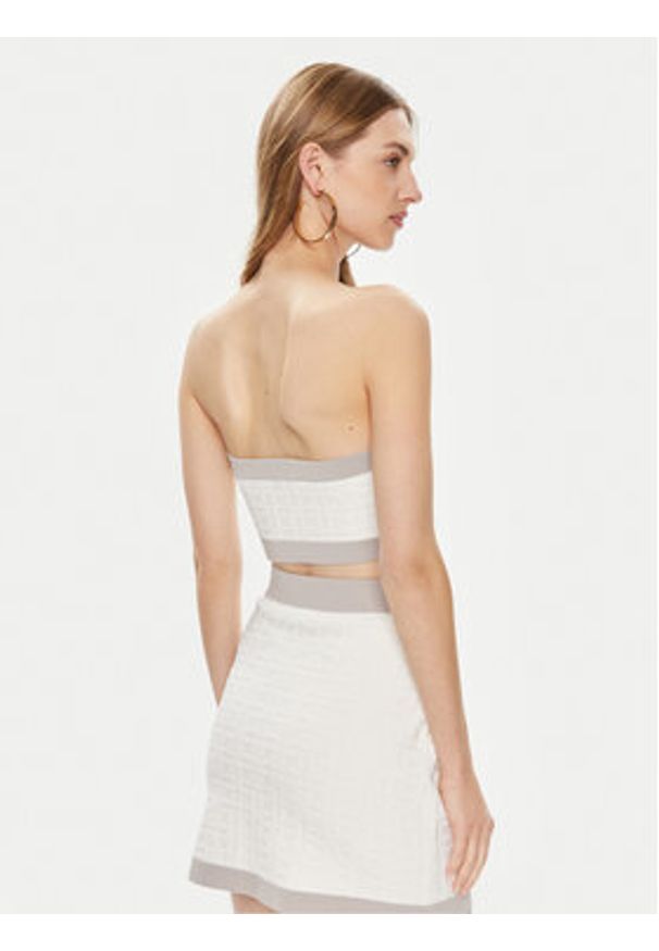 Elisabetta Franchi Bluzka TK-15B-42E2-004477 Biały Slim Fit. Kolor: biały. Materiał: wiskoza, syntetyk