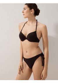 Reserved - Dół od bikini - ciemnobrązowy. Stan: obniżony. Kolor: brązowy. Materiał: materiał