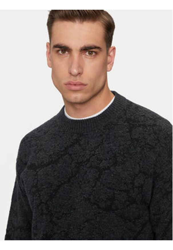 BOSS - Boss Sweter Kratere 50523579 Czarny Relaxed Fit. Kolor: czarny. Materiał: syntetyk