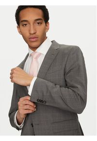 BOSS Garnitur H-Huge 50535023 Szary Slim Fit. Kolor: szary. Materiał: wełna #8